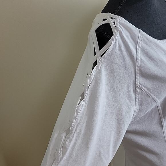 Together! Vintage 80s Statement Long Sleeves Button Down Shirt White size L - Picture 2 of 11